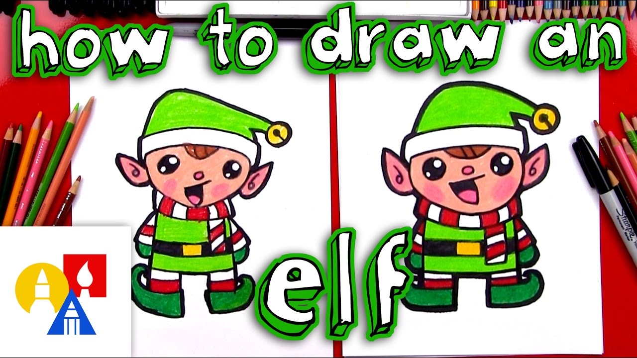 How To Draw A Cartoon Christmas Elf
