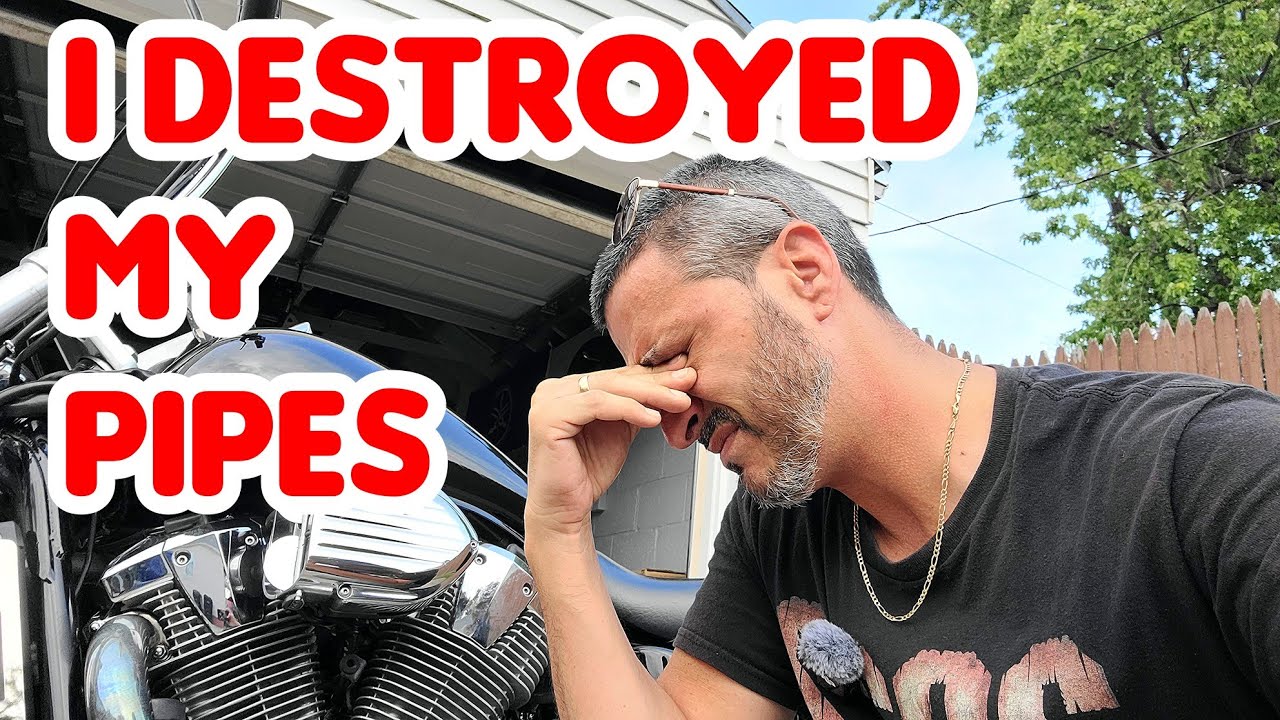 Как испортить выхлопные трубы на Honda VTX1800 #honda #harleydavidson