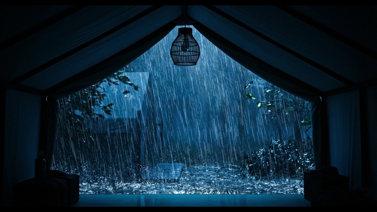 🔴 Continuous Night Rain Sounds Around a Quiet Woodland Shelter | Peaceful Ambience for Sleep