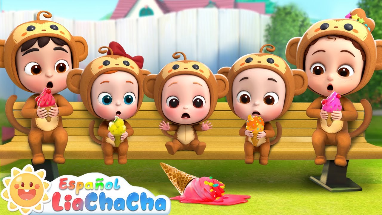Cinco Monitos Tomando Helado | LiaChaCha en Espa&ntilde;ol - Canciones Infantiles