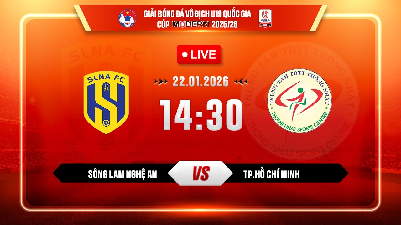 🔴Trực tiếp: Sông Lam Nghệ An vs TP.HCM |14:30-22.01.2026| GIẢI BÓNG ĐÁ U19 VĐQG - CÚP MODERN 2025/26