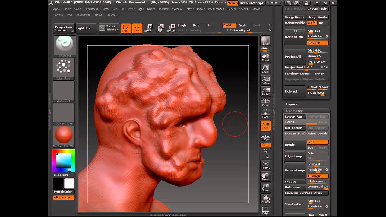 Z Brush Basics - Lesson 5 of 10 - Sculpting