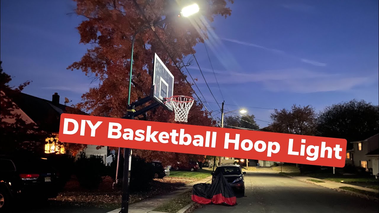 How To Make a DIY Basketball Hoop Court Night Light - LED Solar Power build under $90