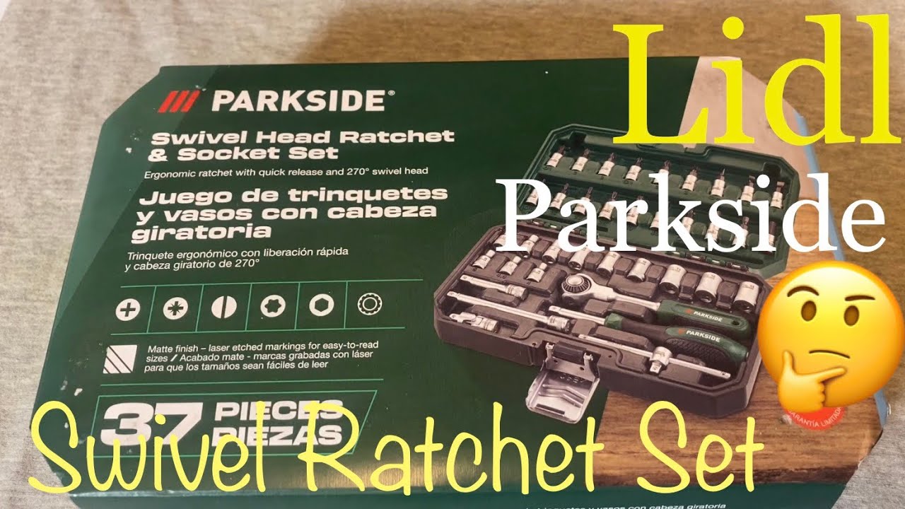 Lidl Parkside Swivel Ratchet & Socket Set, 37 Pieces