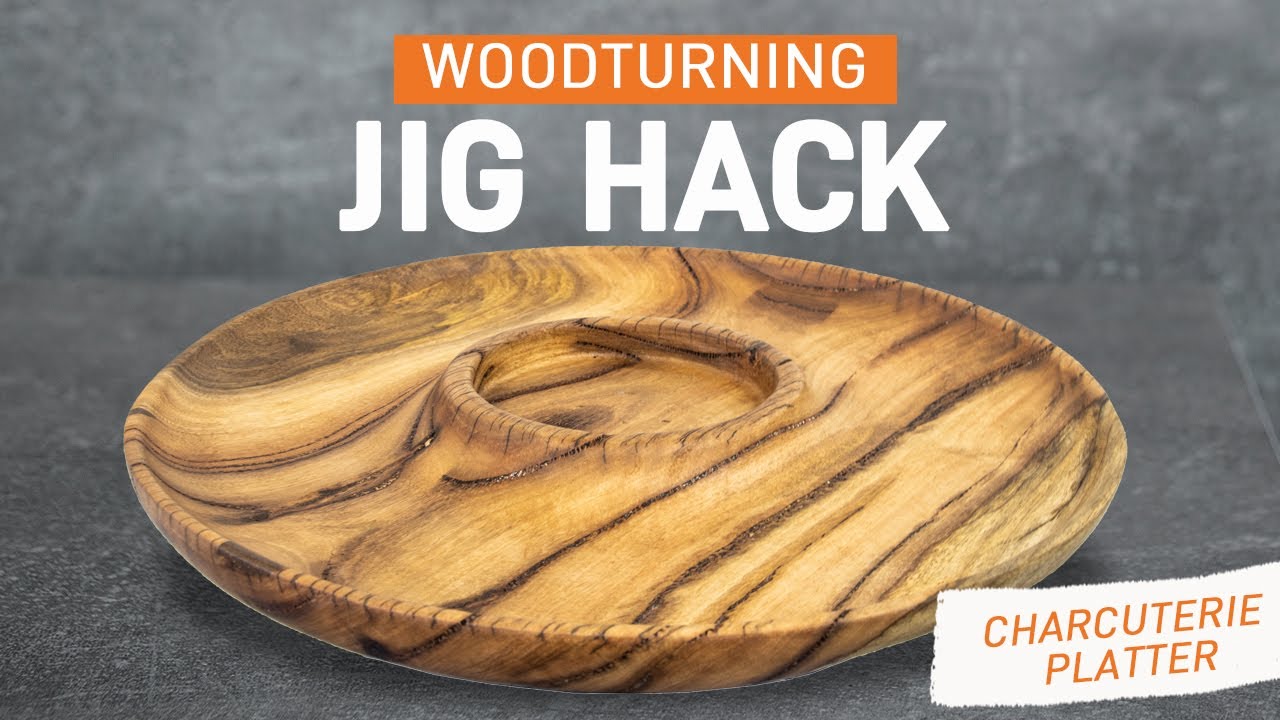 Power Carving a Charcuterie Board | Woodworking Jig | Turning Wood