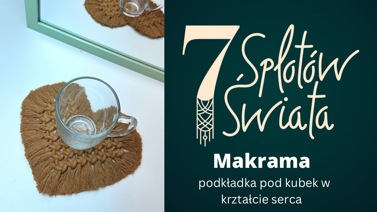 MAKRAMA- podkładka w kształcie serca