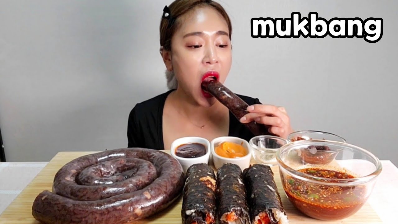 통순대는 처음이죠?순대먹방(ft.실비김치김밥)Korean Blood sausage | Sundae |Spicy Kimchi Gimbap Mukbang eating show