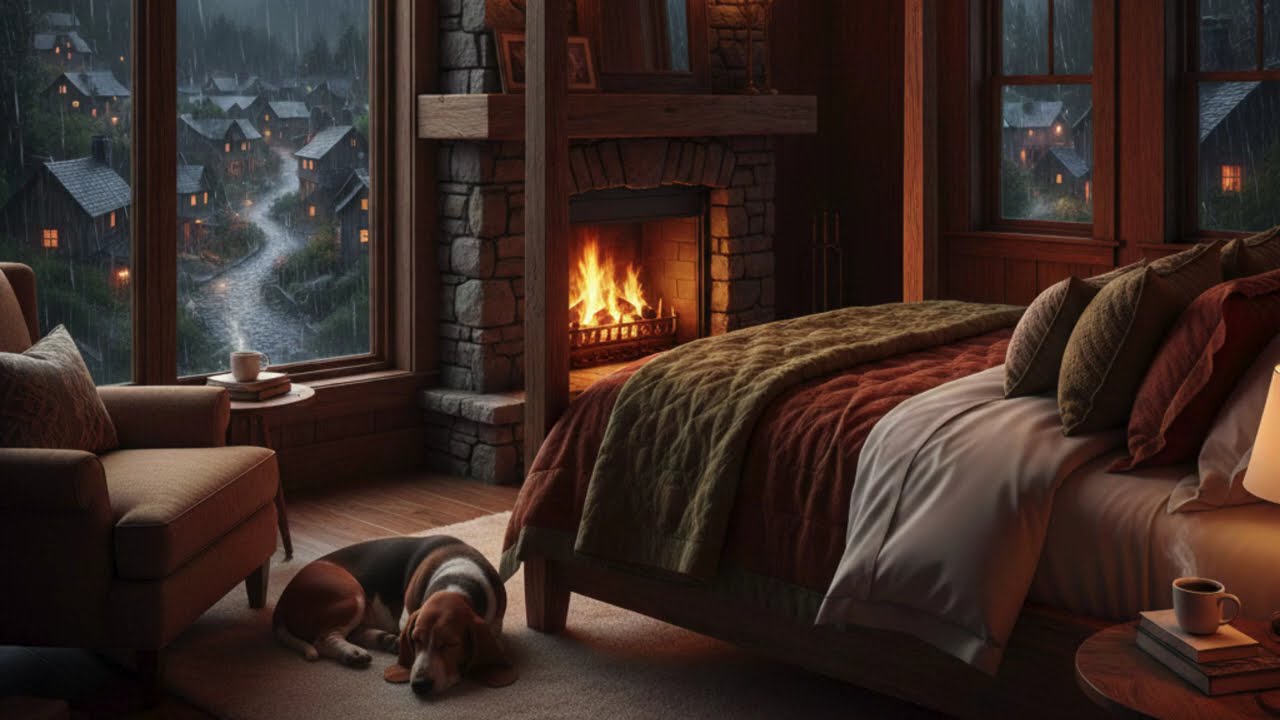 Chuva e Sossego em uma Noite Tranquila com o Pet #rain #cozy #calm #peace #music #relax #pets