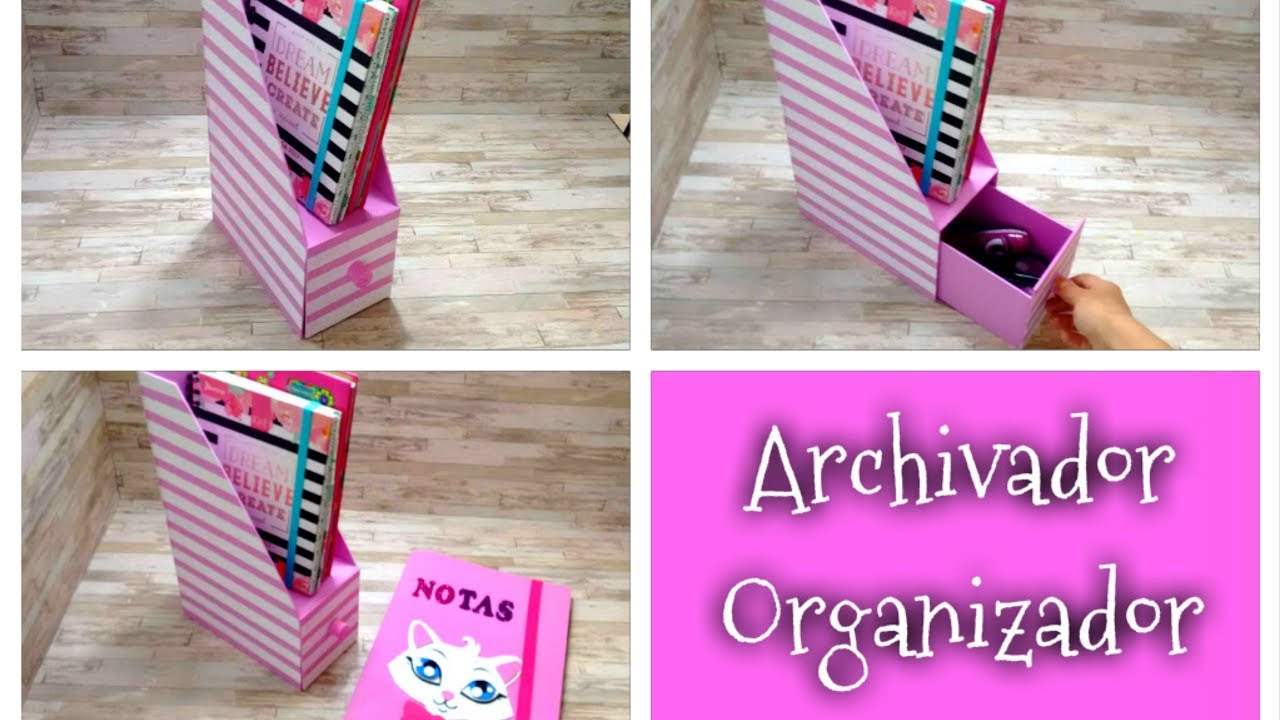 Haz tu propio archivador y organizador de escritorio fácil y rápido con cartón