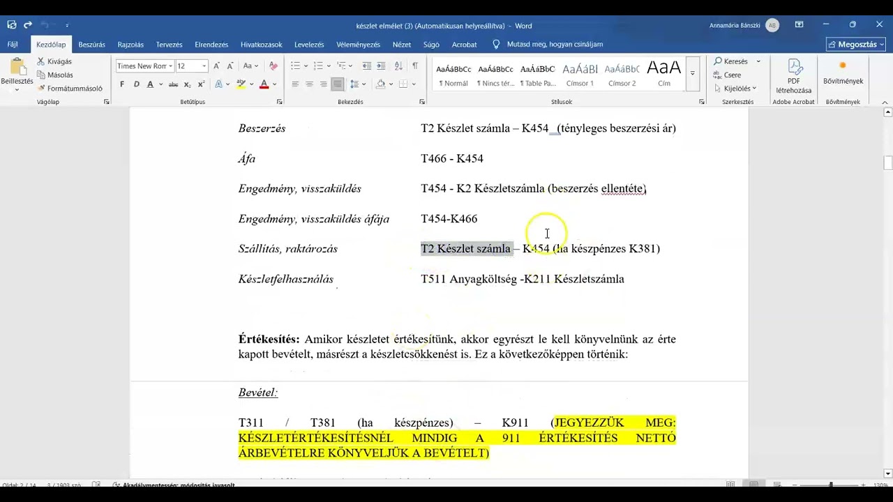 vásárolt készletek