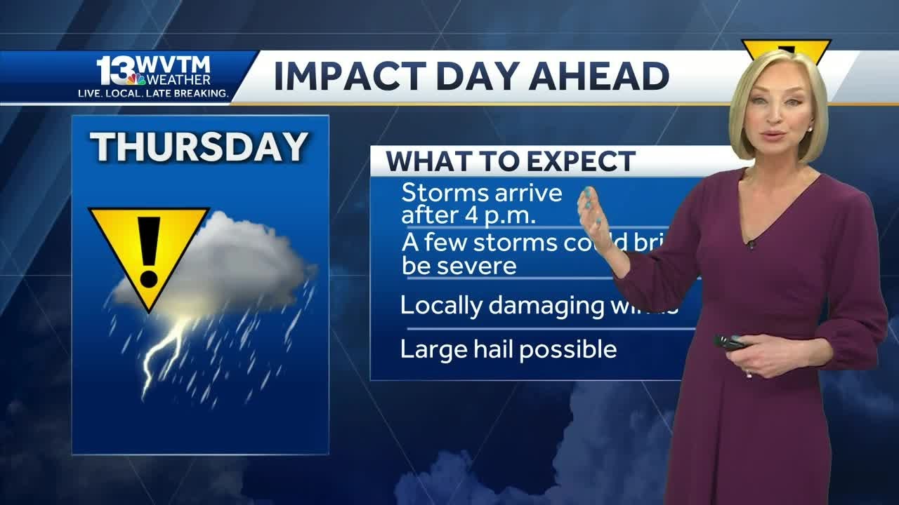 Strong storms move into Central Alabama late Thursday afternoon and night