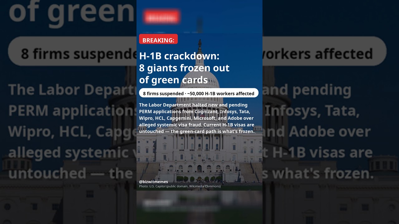 8 tech giants just got frozen out of green cards #shorts