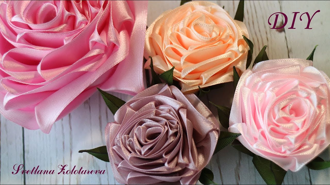 🌺Простой способ сделать 🌺 РОЗЫ ИЗ ЛЕНТЫ 🌺 Повязка с розами 🌺 DIY 🌺 Svetlana Zolotareva