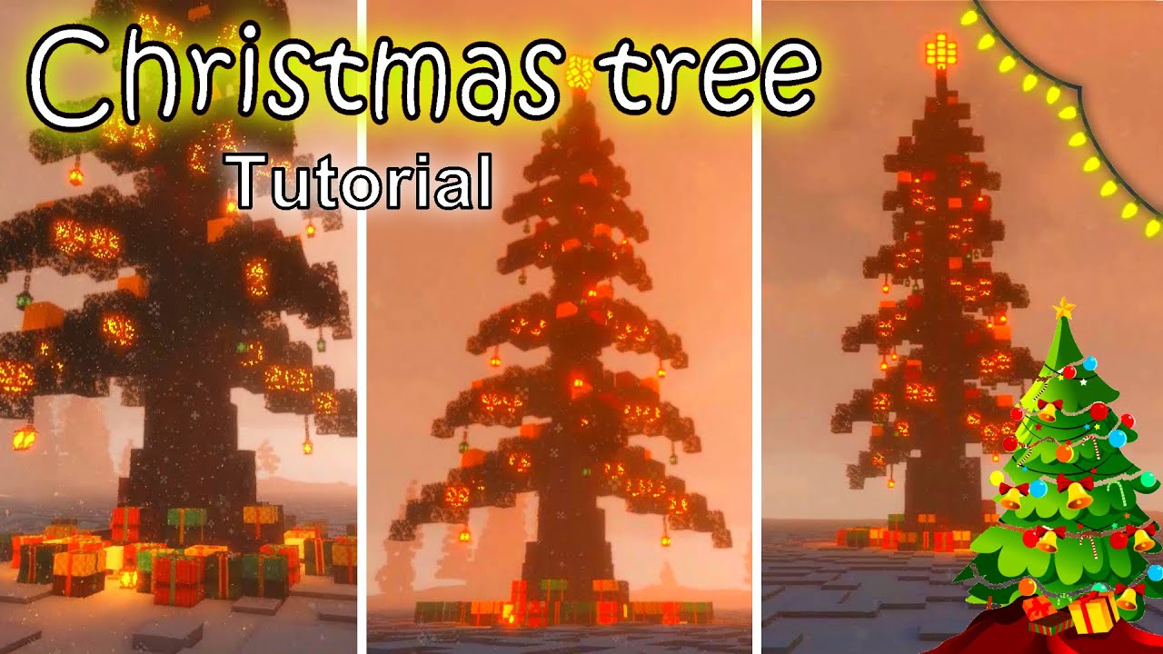 how to build christmas tree in minecraft tutorial