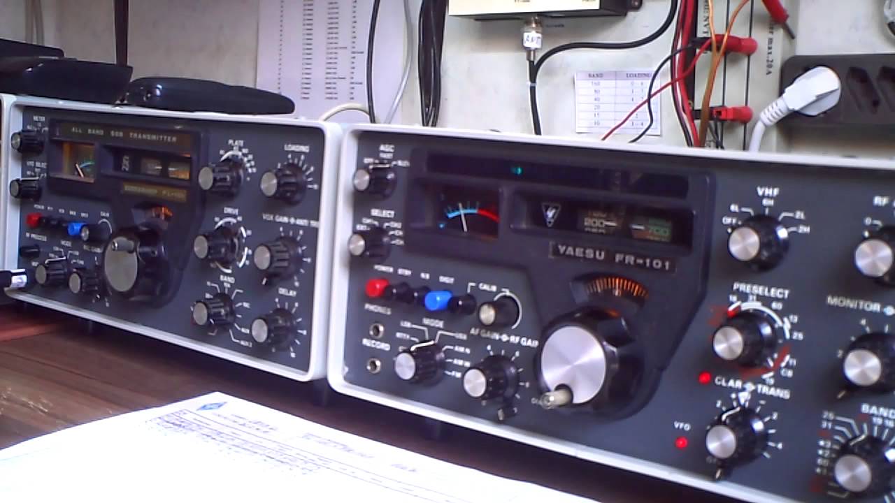 Yaesu FL-101 FR-101 short 59 QSO on 20m
