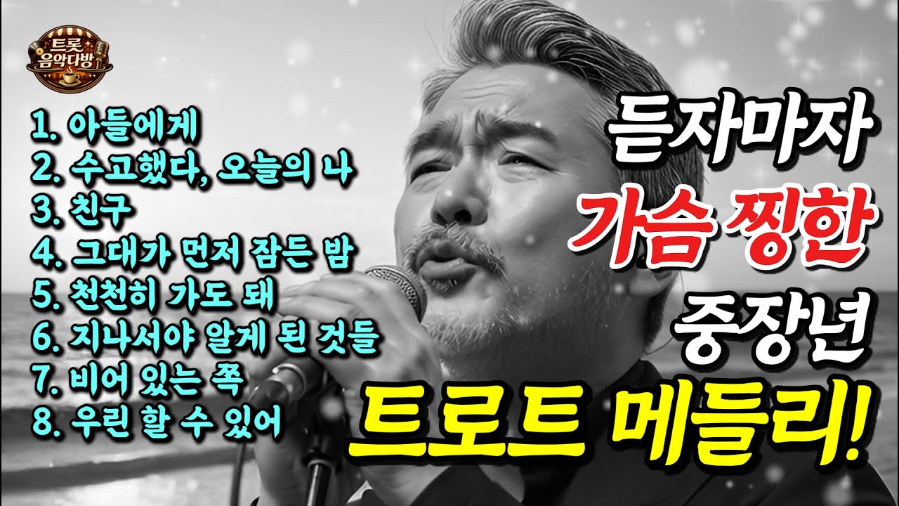 🎵듣자마자 가슴 찡한 중장년 트로트메들리｜7080트로트｜매력적인 허스키 보이스