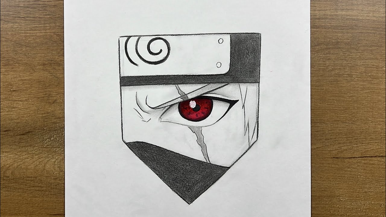 How to Draw Kakashi&rsquo;s Eye Step by Step | Naruto Drawing