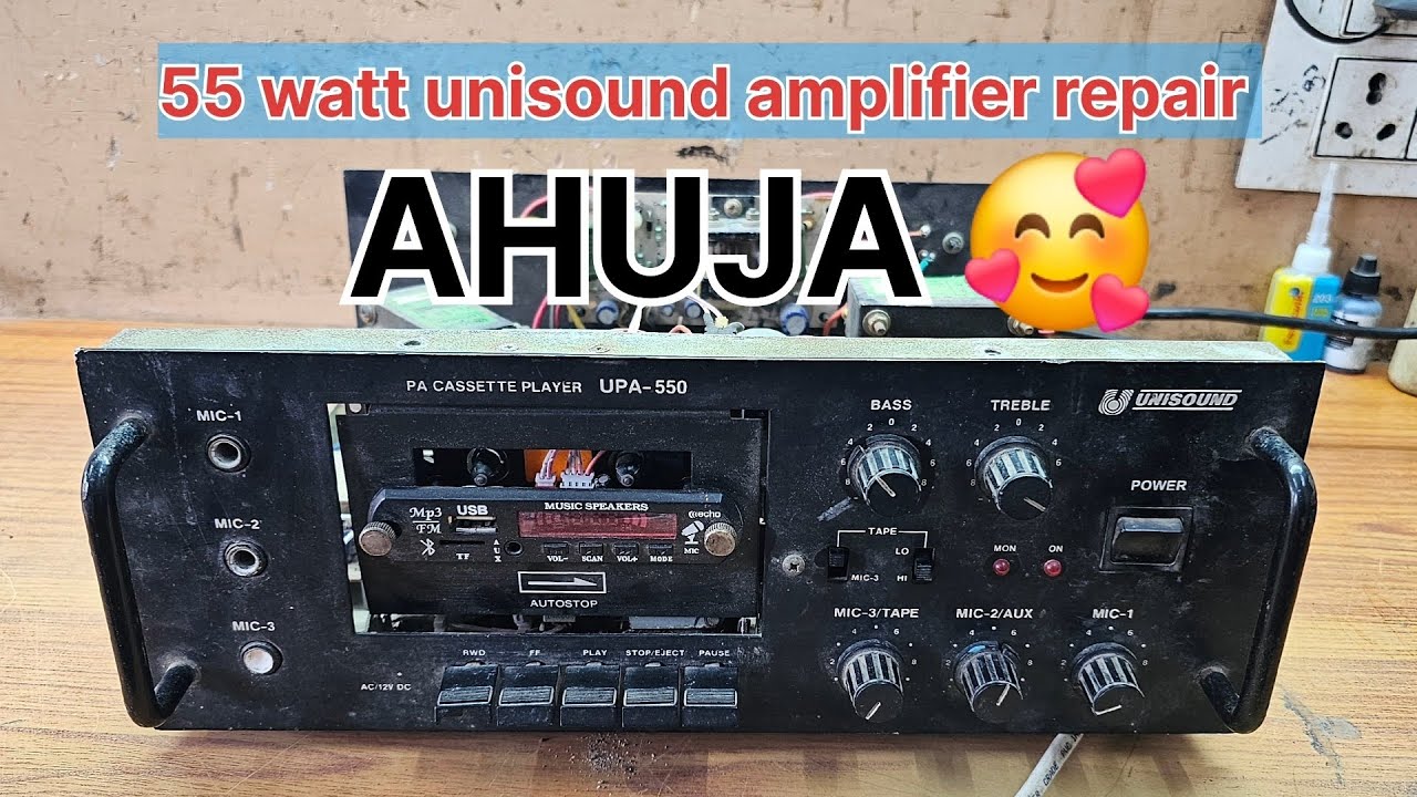 55 watt unisound amplifier repair l  ahuja amplifier repair l old amplifier repair 
