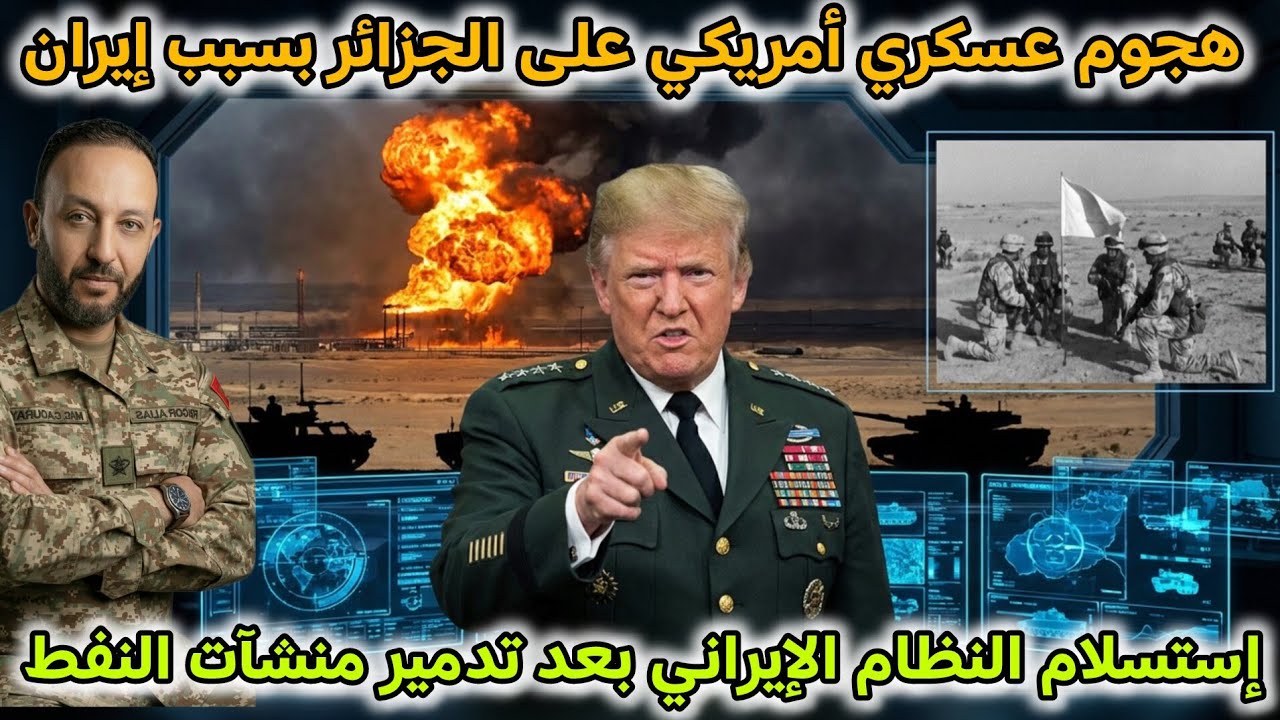 هجوم عسكري أمريكي على الجزائر بعد تورطها مع إيران، و استسلام إيران بعد تدمير منشآت النفط
