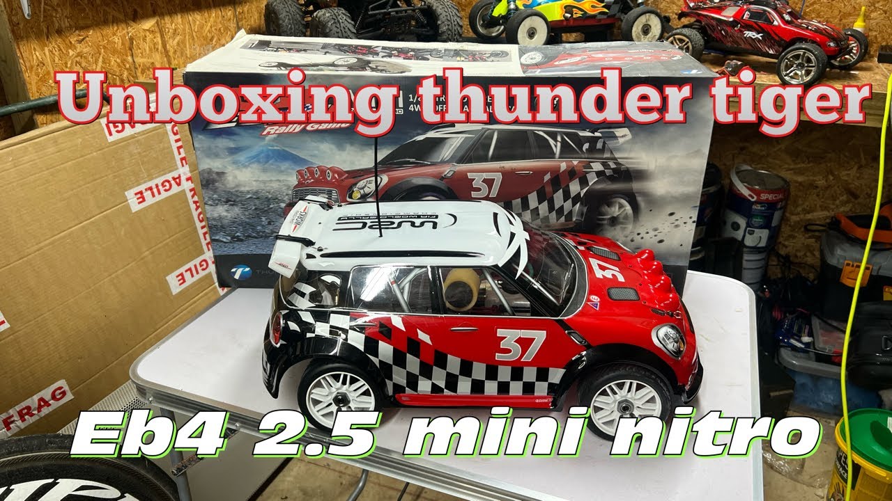 UNBOXING the thunder tiger eb4 s2.5 Mini Cooper nitro rc car 🏎️🏎️🚀🚀