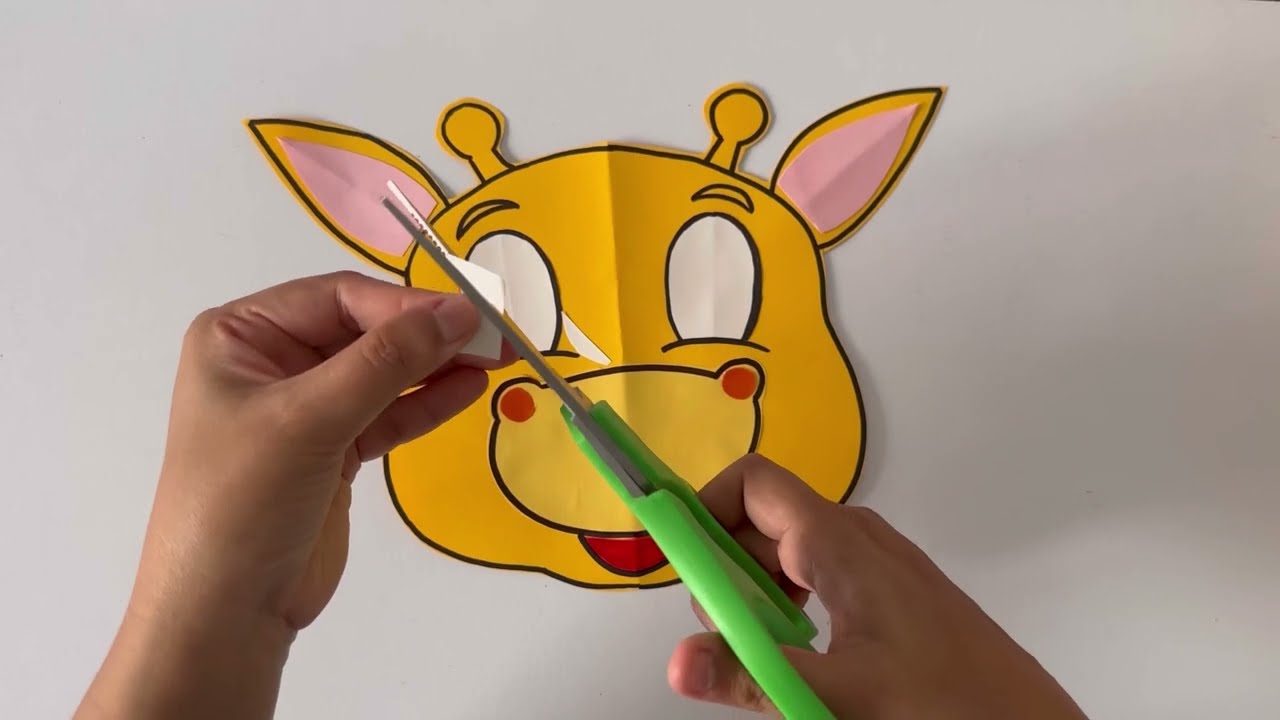 Giraffe paper craft ll how to make Giraffe paper face mask for Decoration