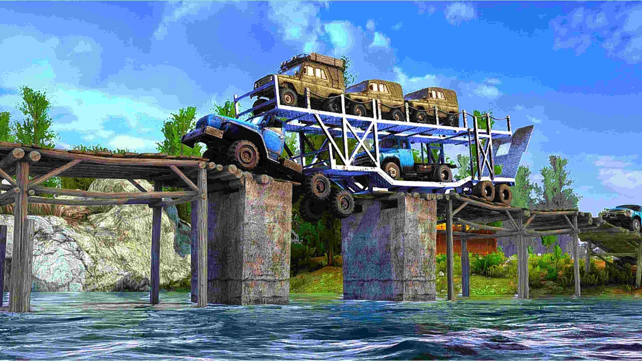 🔥 “Impossible Bridge Crossing! Giant Car Transporter Risks a Deadly Fall!” 🚚🌉