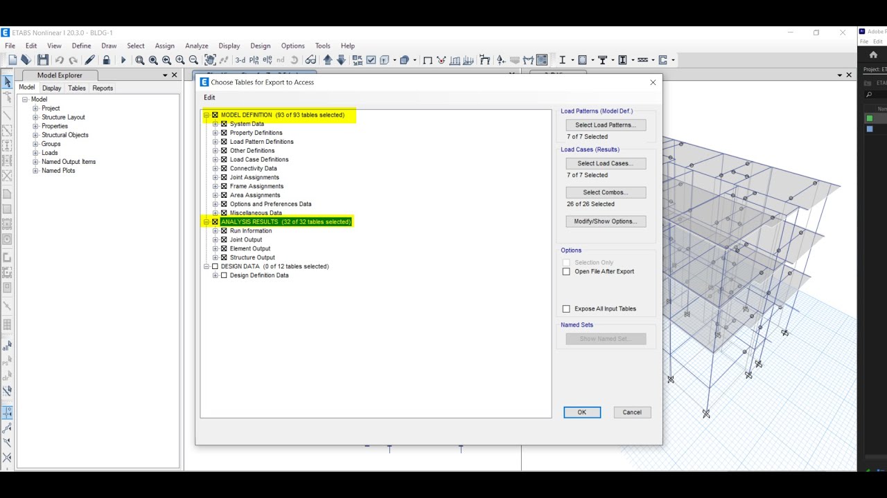 Export ETABS results to RCDC for foundation design