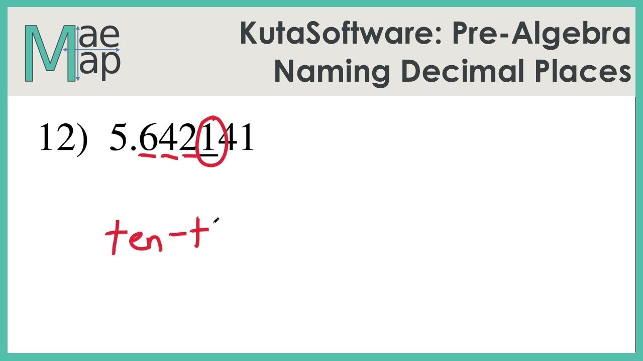 KutaSoftware: PreAlgebra- Naming Decimal Places