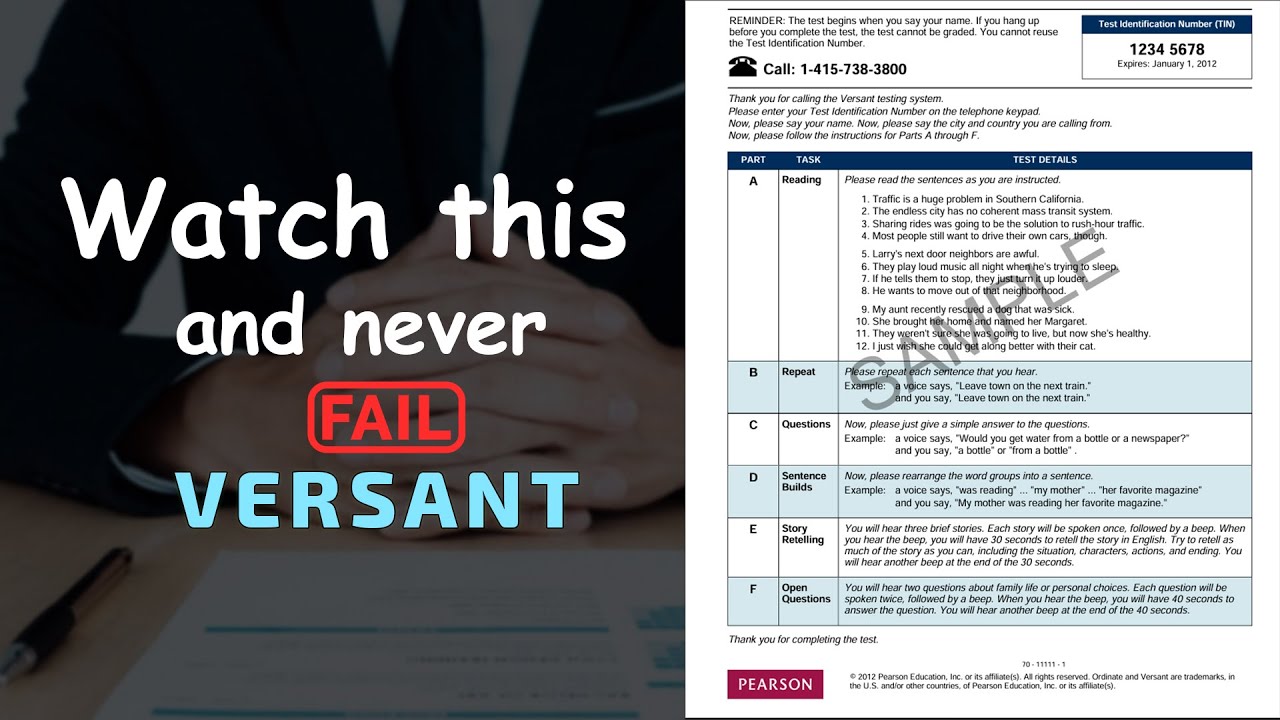 How to Pass VERSANT Test?