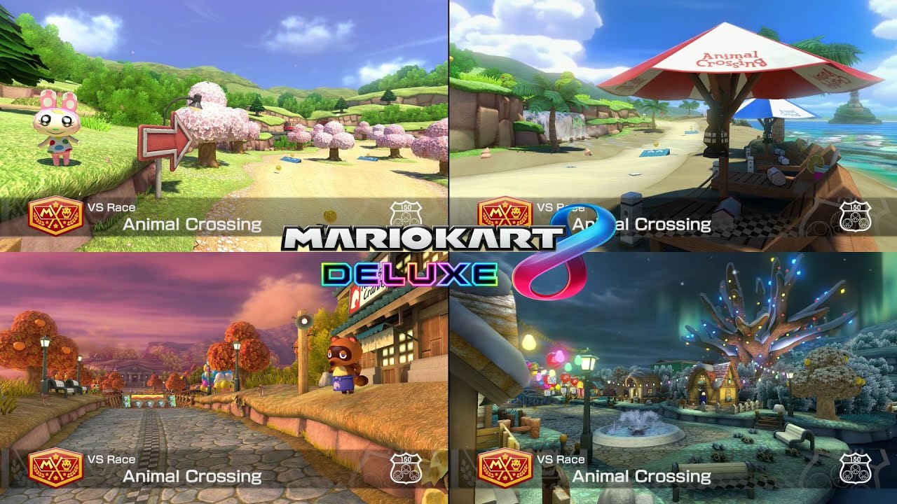 Mario Kart 8 Deluxe // All 4 Animal Crossing Courses [150cc]