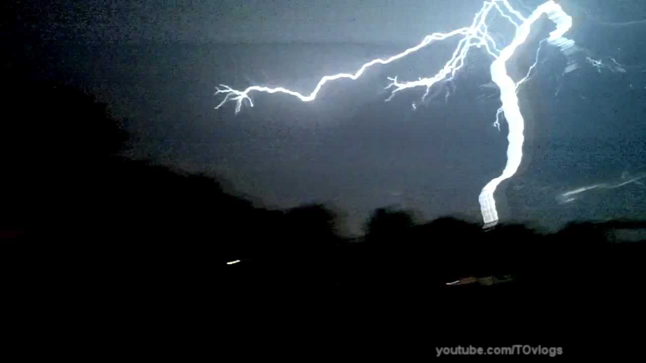 Lightning Storm Over Toronto Park With Slow Motion HD