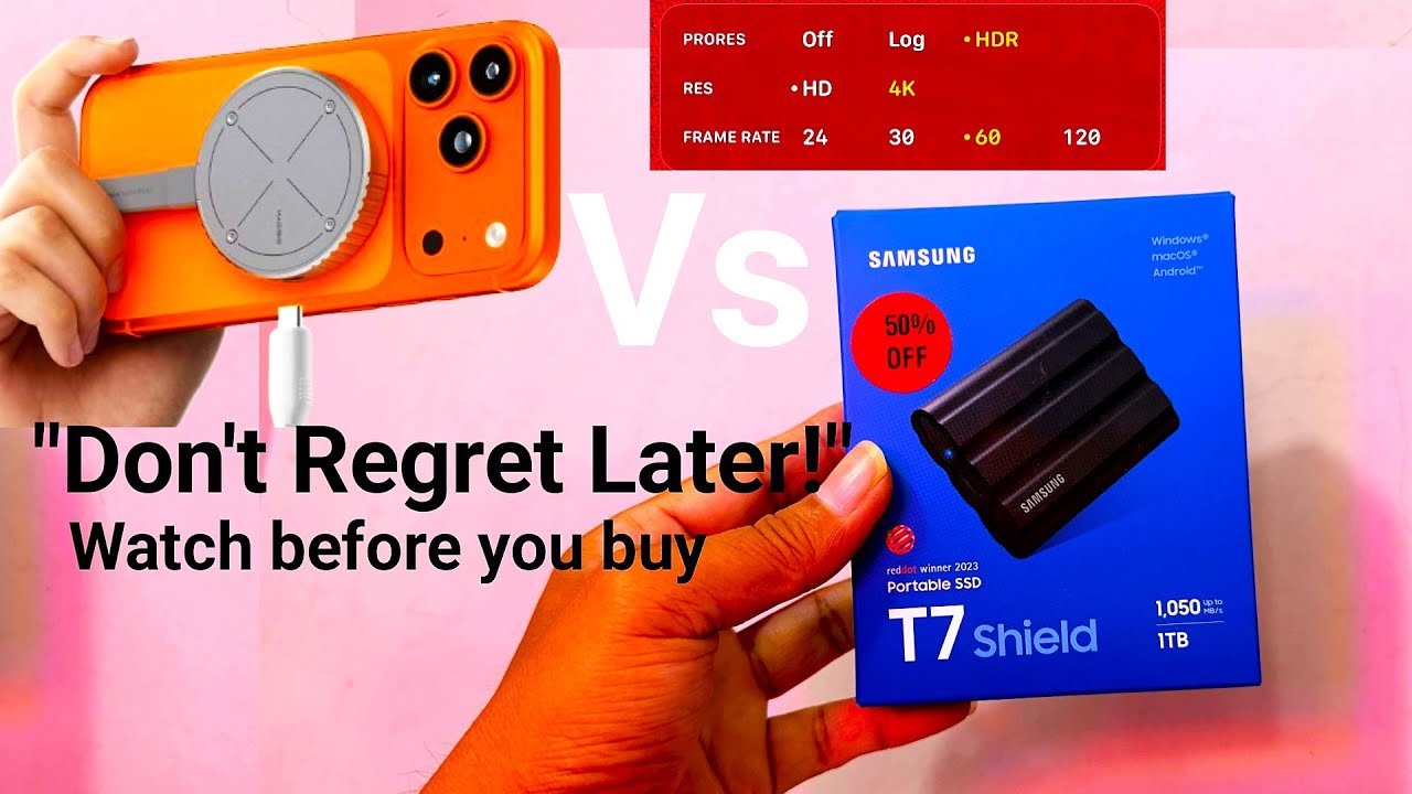 Samsung T7 and Hagibis SSD Enclosure Review for iPhone ProRes Video Recording | Best External SSD |