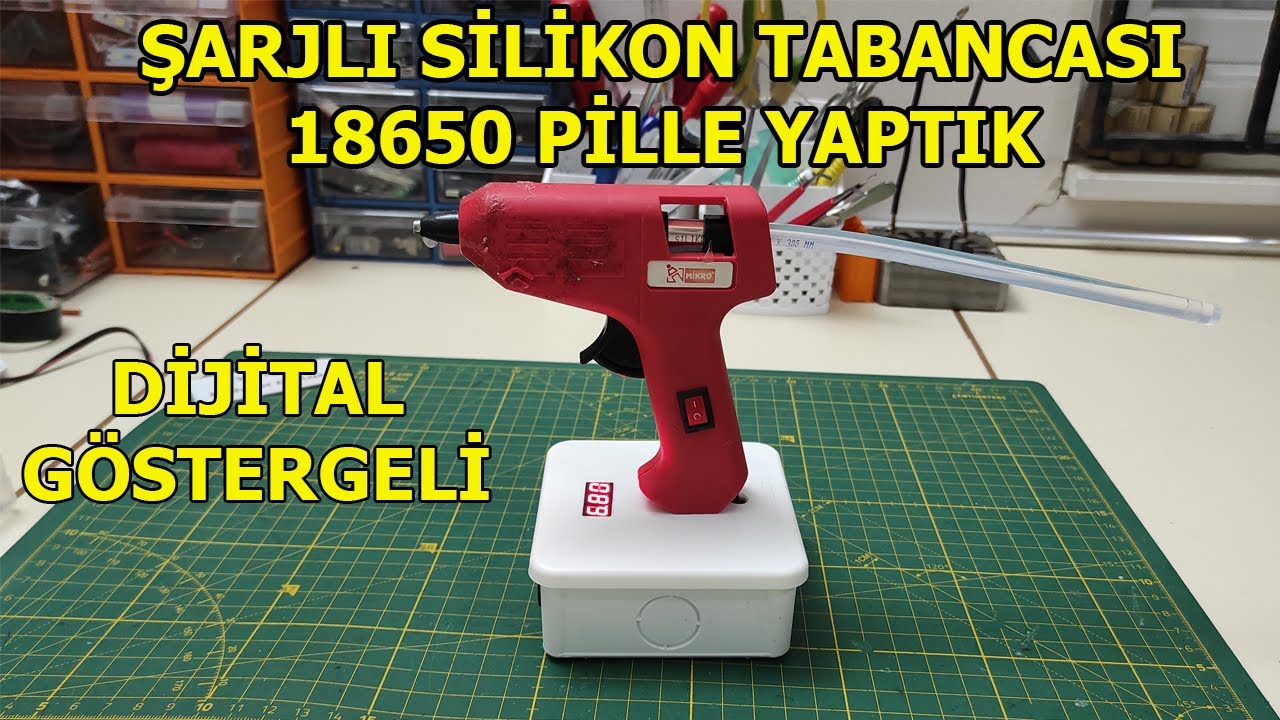 ŞARJLI SİLİKON TABANCASI, 18650 Pille Sıcak Silikon Tabancası, Taşınabilir Sıcak Silikon Tabancası