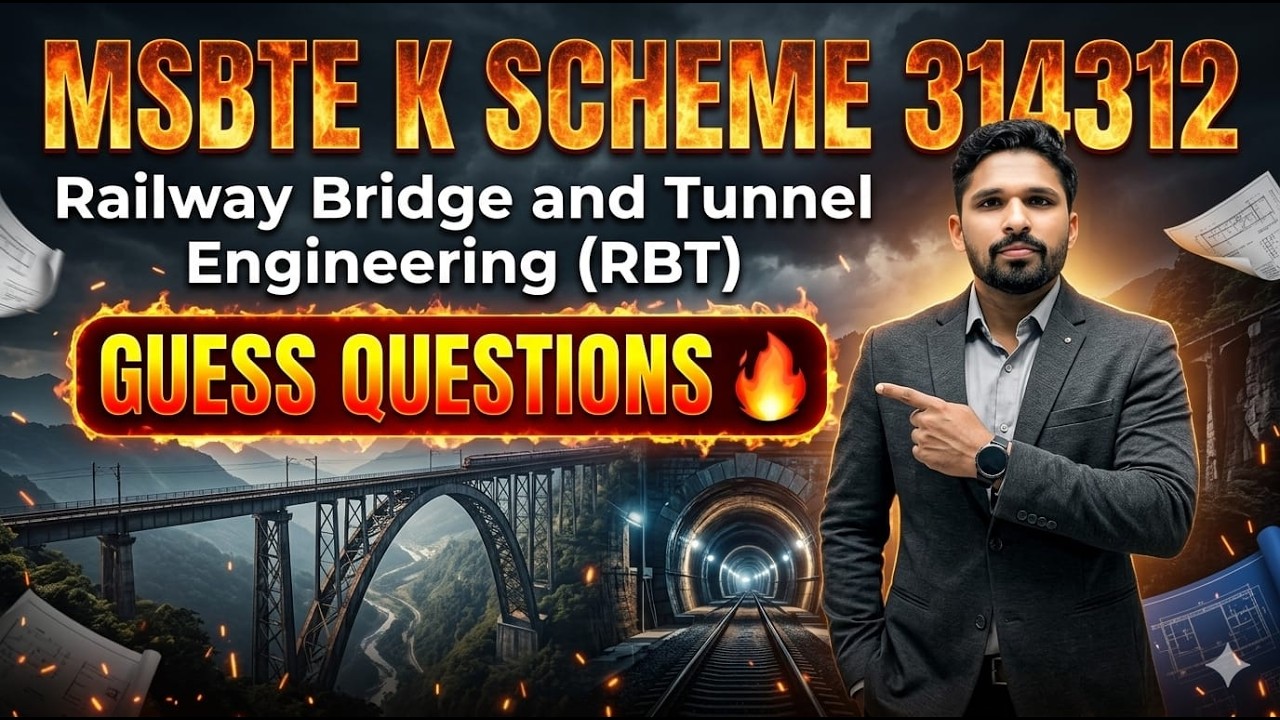 RBT|GUESS QUESTIONS|MSBTE-K-SCHEME-314312|#msbte #civil  #railway #bridge #tunnel #important #pyq