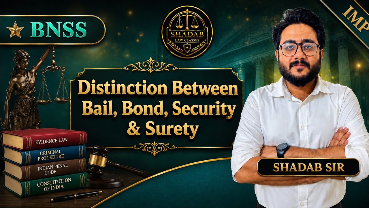 Bail, Bond, Security & Surety &mdash; Key Distinctions | BNSS | Explained By Shadab Sir