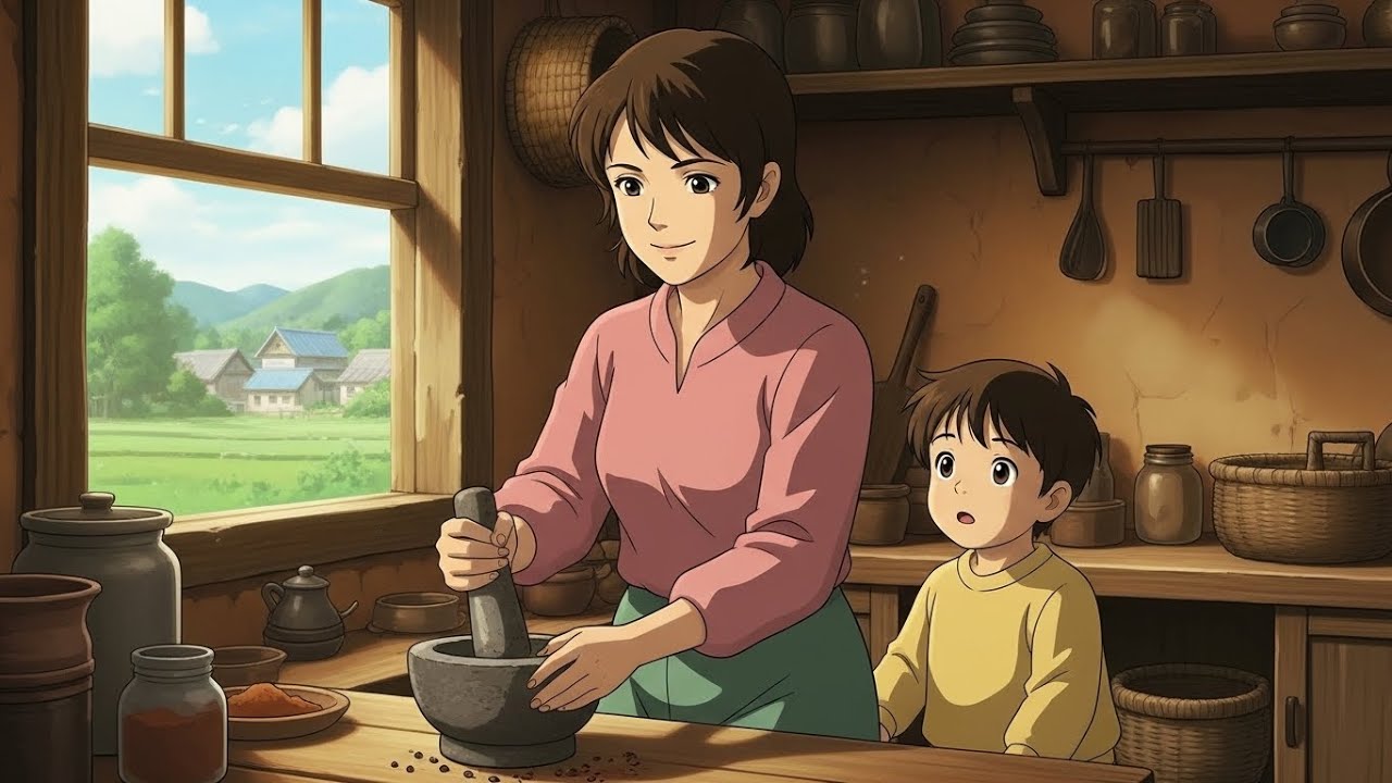Peaceful Village Life Routine | Ghibli-Style Calm Morning to Evening