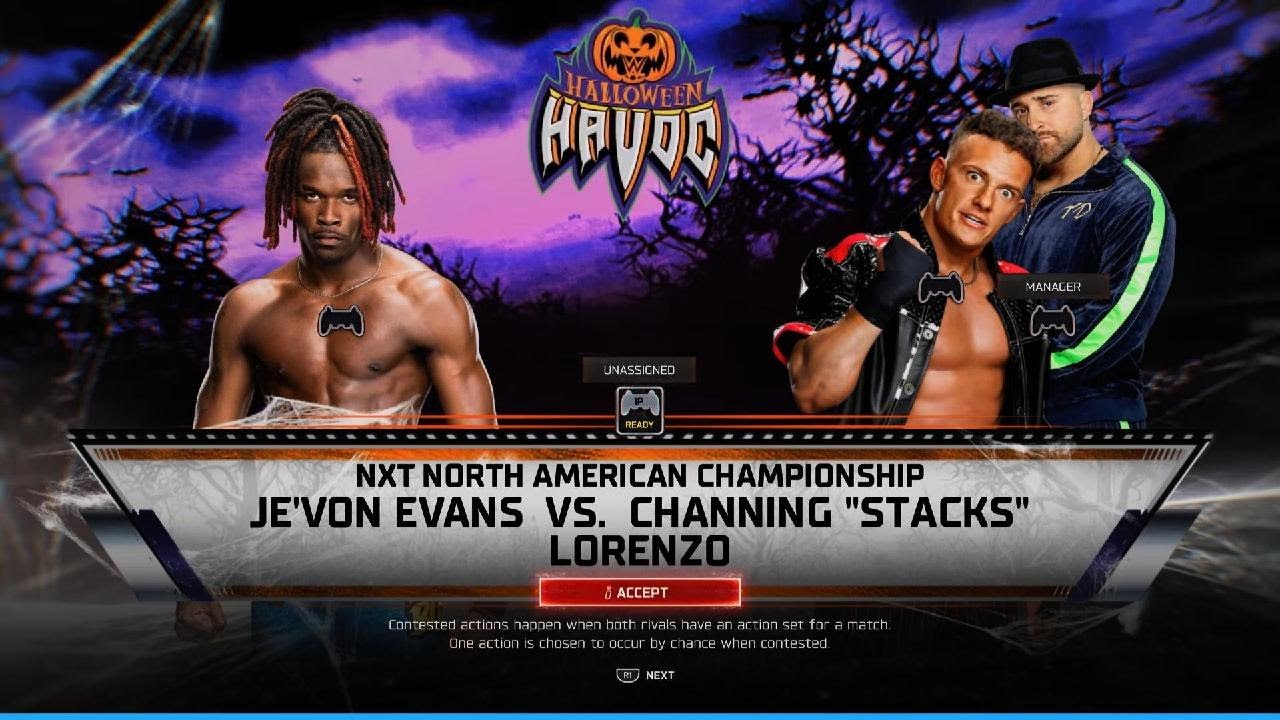 WWE 2K25 Channing 'Stacks' Lorenzo Vs Je'von Evans - NXT North American Title - NXT Halloween Havoc