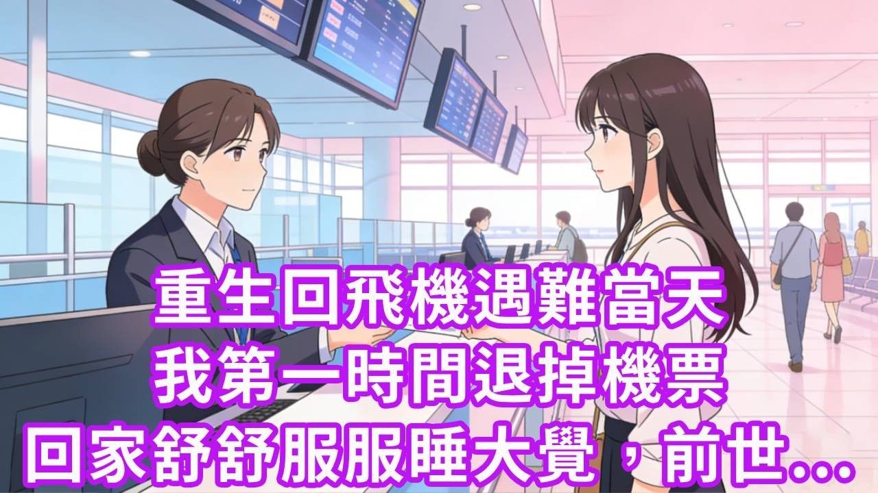 重生回飛機遇難當天，我第一時間退掉機票，回家舒舒服服睡大覺，前世我預知到飛機會遇難，起飛前我拼死阻止所有人登機，乘客卻汙蔑我要我賠償損失...#重生 #大女主 #情感 #復仇 #人生感悟