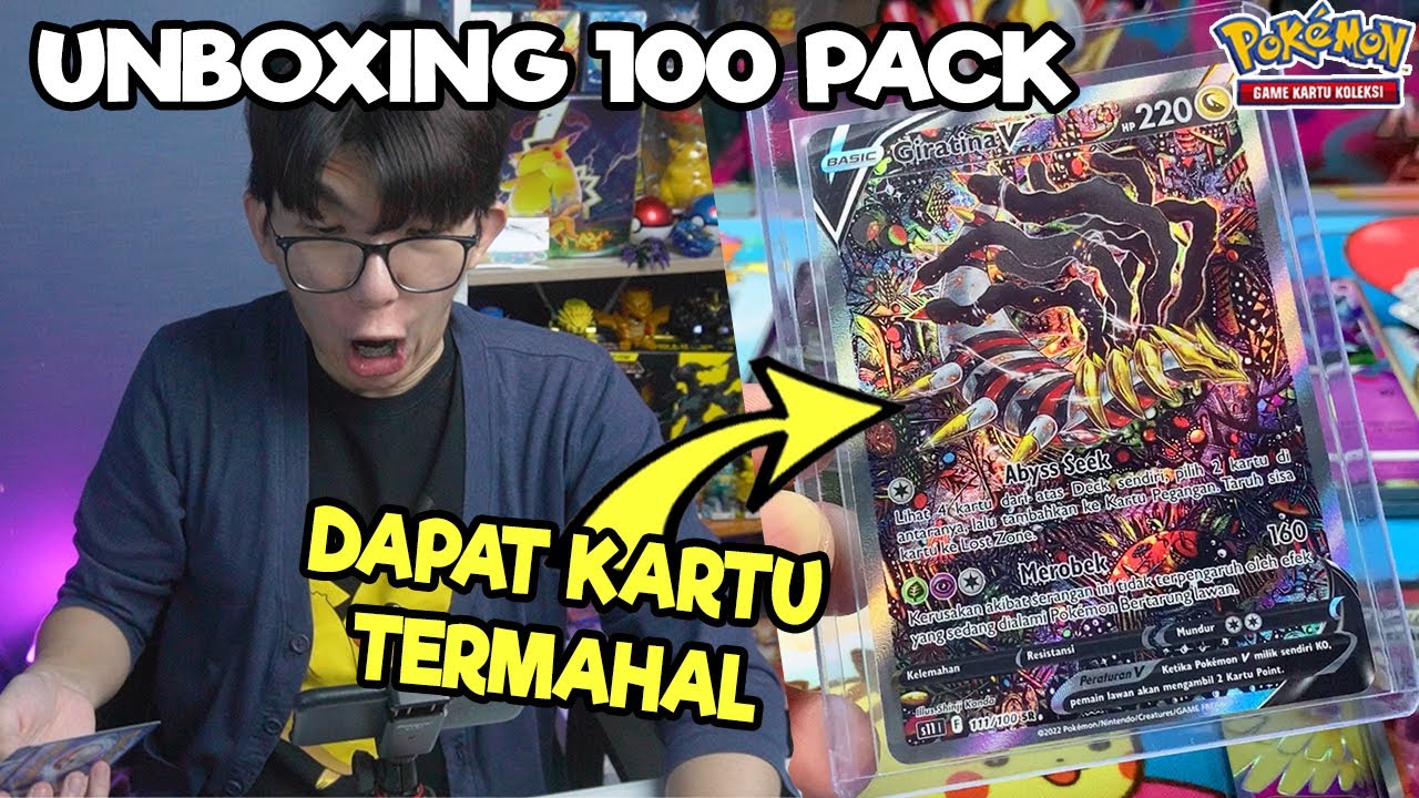 AKU DAPAT KARTU GIRATINA TERMAHAL DARI 100 PACK NERAKA SIRNA - Unboxing Kartu Pokemon