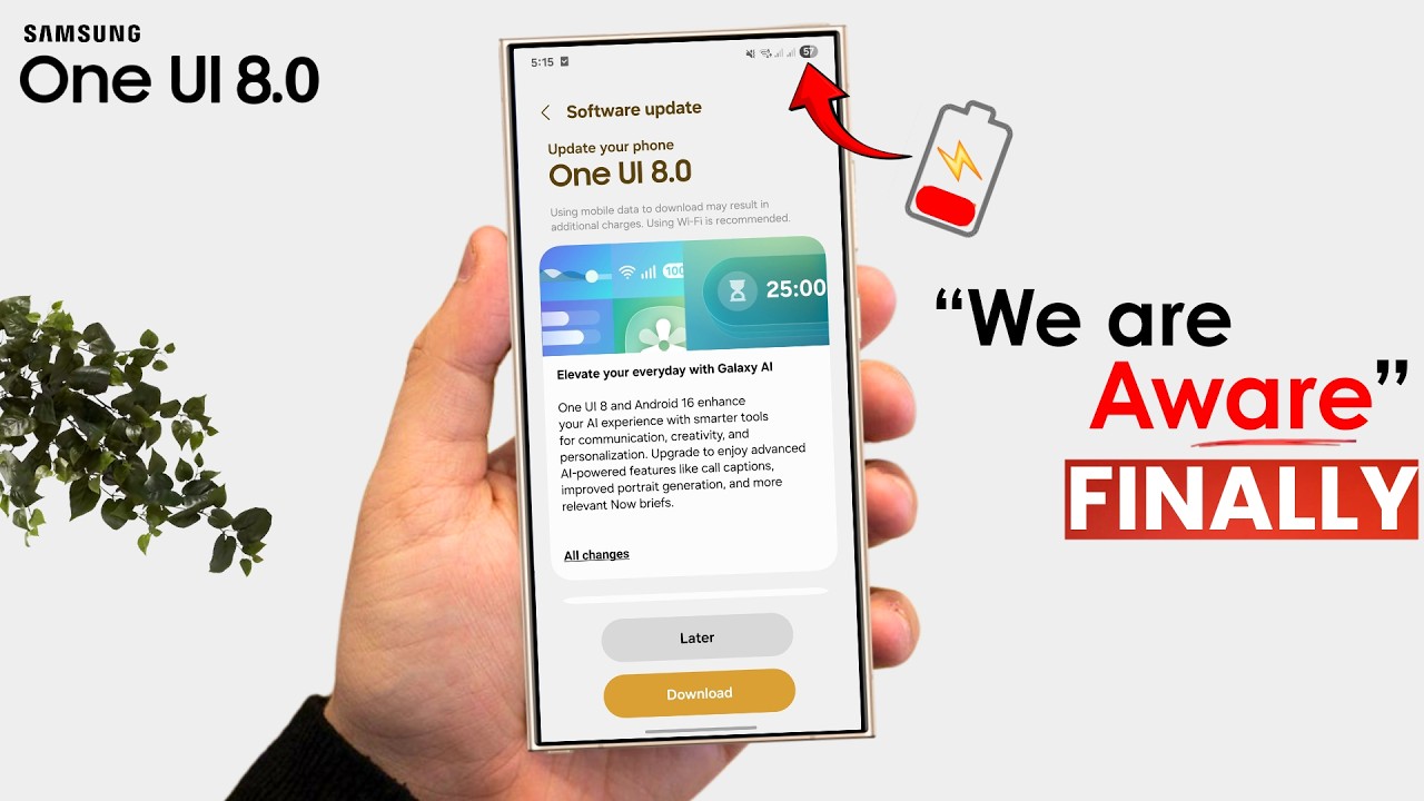 Samsung наконец-то отреагировала на проблему разрядки аккумулятора One UI 8