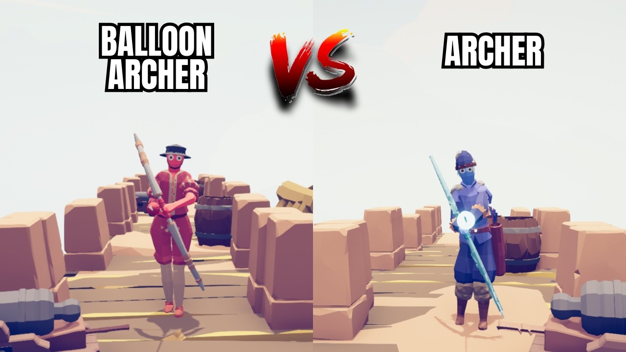 100 Archers vs. 100 Balloon Archers The Great Arrow War - Totally Accurate Battle Simulator || TABS