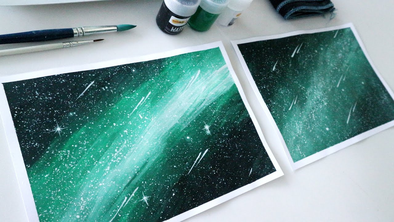 ART#24 | Màu nước Colokit - Vẽ tranh galaxy | Watercolor Tutorial | Galaxy
