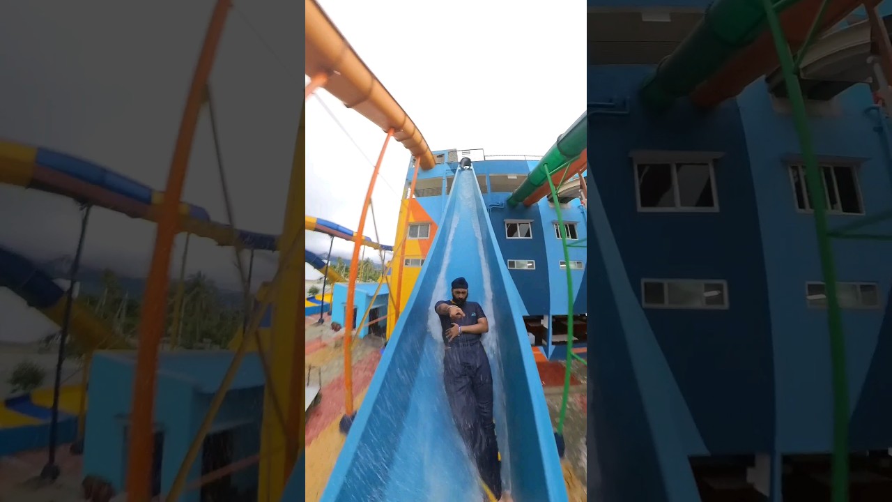 Tallest freefall slide in south india at blue land water park tirupati andhra pradesh #waterpark