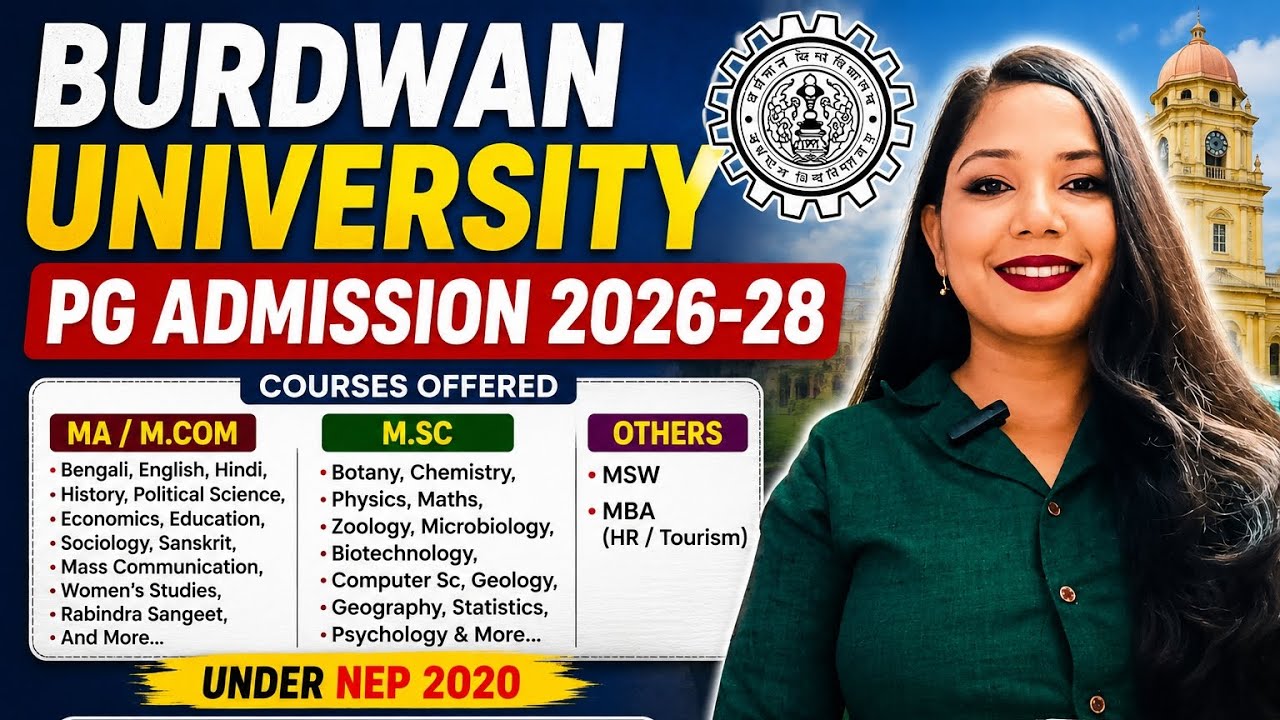 Burdwan University PG Admission 2026 | Apply Online for MA, MSc, MCom, MBA & MSW | PG Admission Open