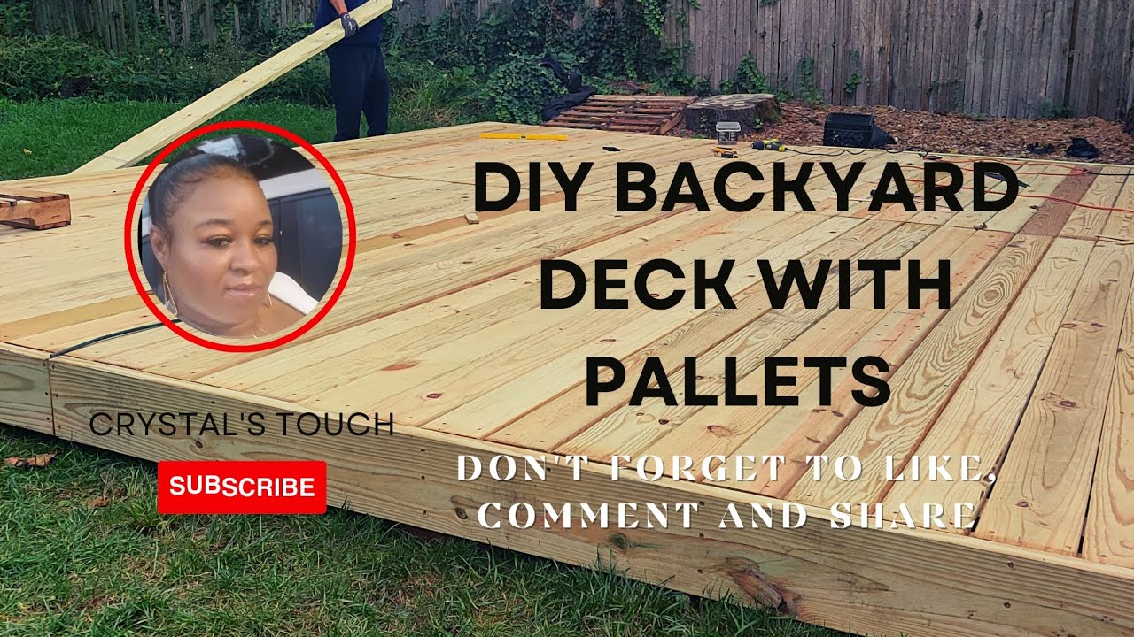 DIY backyard deck with pallets