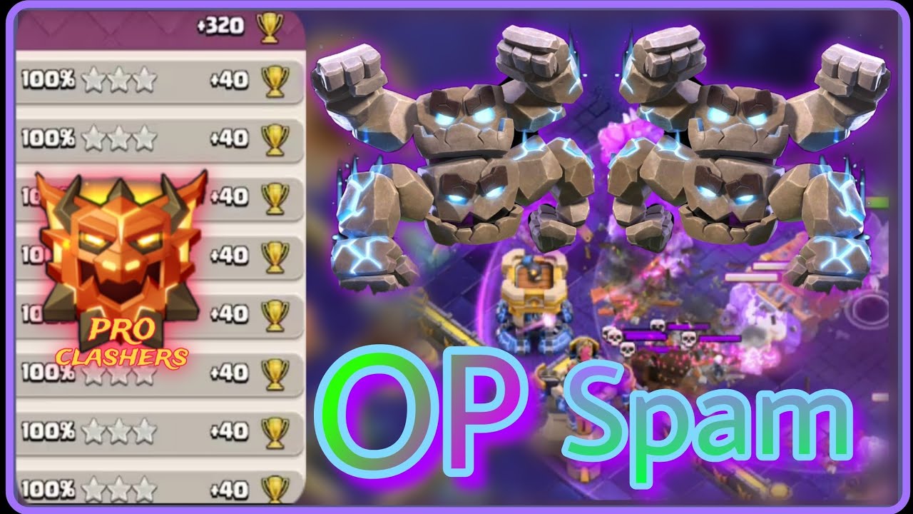 Over Power Ground Spam Strategy For Ranked Legend Mode. Meteor Golem+Totem Spell Combo Crazy Good. 👇