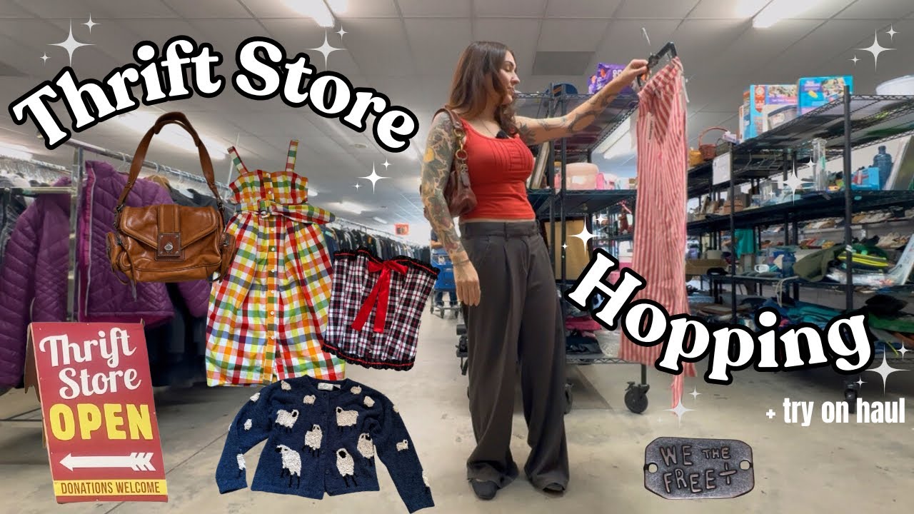 Thrift Store Hopping To 3 Shops + A New Ma & Pop Thrift Store #thriftwithme #thrfitedfashion #thrift
