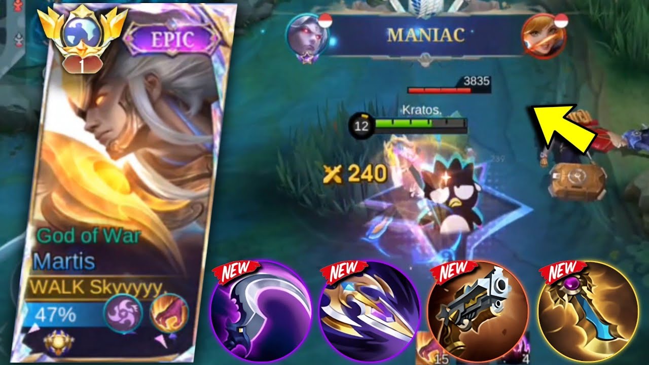 MANIAC!! TOP GLOBAL MARTIS PERFECT & SUPER AGGRESSIVE GAMEPLAY!!🔥 ( Best Build 2024 ) MLBB