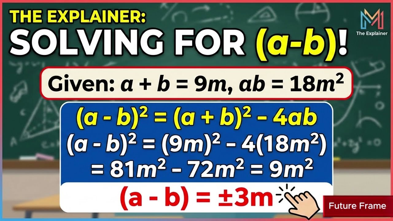 Algebra Explained: Finding the value of (a-b) step-by-step