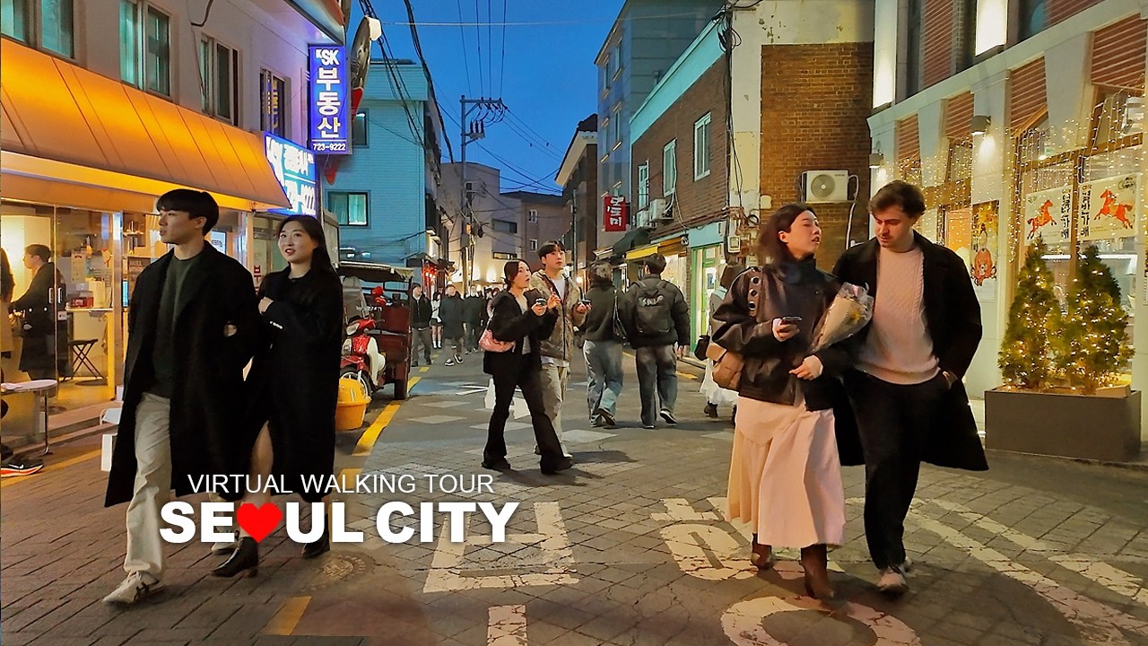 Seoul Evening Walk, Downtown Seoul Seochon Village and Gwanghwamun, South Korea, Travel, 4K